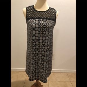 Xhilaration Black shift dress with lace neckline